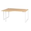 3483600495419-Bureau compact à gauche SUNDAY - 160 cm - Pieds cadre - Chêne--0
