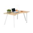 3483600495488-Bureau compact à droite SUNDAY - 160 cm - Pieds trapèze - Chêne--1