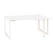 3483600495693-Bureau compact à droite SUNDAY - 160 cm - Pieds cadre - Blanc--0