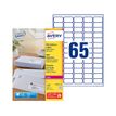 Avery - Blanco - 38.1 x 21.2 mm 6500 etiqueta(s) (100 hoja(s) x 65) etiquetas