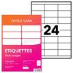 Office Star - Blanco - 70 x 35 mm 2400 etiqueta(s) (100 hoja(s) x 24) etiquetas