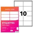 Office Star - Blanco - 105 x 57 mm 1000 etiqueta(s) (100 hoja(s) x 10) etiquetas