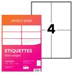 Office Star - Blanco - 105 x 148.5 mm 400 etiqueta(s) (100 hoja(s) x 4) etiquetas