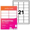 Office Star - Blanco - 63.5 x 38.1 mm 2100 etiqueta(s) (100 hoja(s) x 21) etiquetas