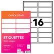 Office Star - Blanco - 99.1 x 33.9 mm 1600 etiqueta(s) (100 hoja(s) x 16) etiquetas