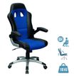 MT MTGA-284 - Silla - ergonómico - reposabrazos - giratorio - nailon, poliuretano - negro, azul
