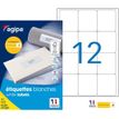 APLI-Agipa Etiquettes - Adhesivo permanente - blanco - 63.5 x 72 mm 1200 etiqueta(s) (100 hoja(s) x 12) caja - etiquetas