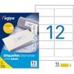APLI-Agipa Etiquettes - Adhesivo permanente - blanco - 99.1 x 42.3 mm 1200 etiqueta(s) (100 hoja(s) x 12) caja - etiquetas
