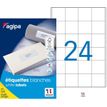 APLI-Agipa Etiquettes - Adhesivo permanente - blanco - 50 x 50 mm 2400 etiqueta(s) (100 hoja(s) x 24) caja - etiquetas