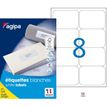 3270241189872-Apli Agipa - 800 Étiquettes adhésives blanches multi-usages - 99,1 x 67,7 mm - coins arrondis - réf --0