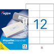 3270241189988-Apli Agipa - 1200 Étiquettes adhésives blanches multi-usages - 105 x 48 mm - coins droits - réf 1189--0