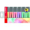 STABILO BOSS ORIGINAL - Marcador - rosa colorado, melocotón cremoso, amarillo lácteo, toque de turquesa, rastro de menta, neblina lila - tinta al agua - 2-5 mm (paquete de 6)