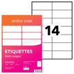 Office Star - Blanco - 105 x 42.4 mm 1400 etiqueta(s) (100 hoja(s) x 14) etiquetas