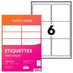 Office Star - Blanco - 99.1 x 93.1 mm 600 etiqueta(s) (100 hoja(s) x 6) etiquetas