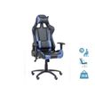 OfficePro SPORTING RACING - Silla de juegos - reposabrazos - forma de T - inclinación - giratorio - metal, nailon, poliuretano, madera, piel artificial - negro, azul