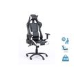 OfficePro SPORTING RACING - Silla de juegos - reposabrazos - forma de T - inclinación - giratorio - metal, nailon, poliuretano, madera, piel artificial - negro, blanco