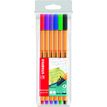 STABILO point 88 - Rotulador - negro, rojo, azul, verde, violeta, lila - 0.4 mm (paquete de 6)