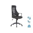 3397703697123-Fauteuil de bureau FREETOWN - accoudoirs fixes - appui-tête intégré - noir--0