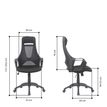 3397703697123-Fauteuil de bureau FREETOWN - accoudoirs fixes - appui-tête intégré - noir--6