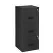 Classeur 3 tiroirs pour dossiers suspendus - 96 x 40 x 40 cm - noir vernis