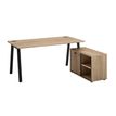 Bureau manager MAMBO avec retour droit - 160 cm - Chêne Sonoma/noir