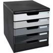 Exacompta MODULO Shades Of Gray A4+ - Armario de cajones - 5 cajones - negro, tonos de gris