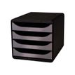 Exacompta BIG-BOX Classic - Armario de cajones - 4 cajones - para A4 Plus - negro, plata metalizado