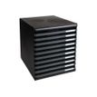 9002493423015-Exacompta Modulo Ecoblack - Module de classement 10 tiroirs ouverts - noir/gris souris-Angle gauche-1