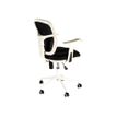 3760185025065-Fauteuil de bureau - PHOENIX - Accoudoirs fixes blancs - Blanc-Arrière-2