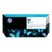 HP 80 - 17 ml - cián - cabezal de impresión con limpiador - para DesignJet 1050c, 1050c plus, 1055cm, 1055cm plus
