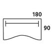 3253310150676-Bureau double vague symétrique IDRA - L180 cm - Pieds blanc - plateau Blanc perle--1