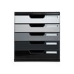 9002493424623-Exacompta Modulo - Module de classement 5 tiroirs - nuances de gris brillant-Avant-1