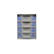 3219099811610-Module 4 tiroirs pour armoire à rideaux - hauteur 100 mm - gris/bleu-Avant-2