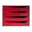 Exacompta Classic ECOBOX - Armario de cajones - 4 cajones - gris, transparent raspberry