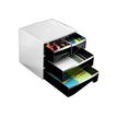 3462159004976-CEP MyCube Classic - Module de classement 4 tiroirs - noir/blanc-Angle gauche-0