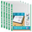 ELBA - Protector de hojas - para A4 - transparente con borde de encuadernación verde (paquete de 10)