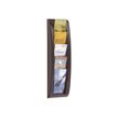 Paperflow MURAL QUICK FIT - Soporte de literatura - montaje en pared - 5 compartimentos - para 1/3 A4 - negro, transparente