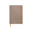 RHODIA Rhodiarama - Cuaderno - A5 - 80 hojas / 160 páginas - papel marfil - reglado - taupe cover - cuero sintético