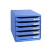 9002493421776-Exacompta BigBox Plus - Module de classement 5 tiroirs - bleu glacé-Angle gauche-0