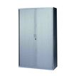0000793677106-Armoire haute à rideaux - L120  x H198 x P43 cm - 4 tablettes - silver--0