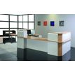 3253310151253-Banque d'accueil LUMINA - avec réhausse - L100 x H115 x P80 cm - Bande translucide Blanche - Finition c--1
