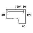 3253310175457-Bureau compact à droite DUAL - L180 cm - Pieds alu - plateau imitation Chêne clair (Pieds de renfort ou caisson bout de bureau obligatoire à rajou--4