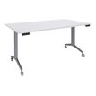 Burocean Réunion - Flip top table - móvil - rectangular - blanco perla - aluminio base