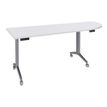 Burocean Réunion - Flip top table - móvil - rectangular with rounded side (right) - blanco perla - aluminio base