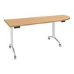 Burocean Réunion - Flip top table - móvil - rectangular with rounded side (right) - verde haya - blanco base