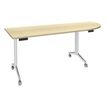 Burocean Réunion - Flip top table - móvil - rectangular with rounded side (right) - arce - blanco base