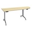 Burocean Réunion - Flip top table - móvil - rectangular with rounded side (right) - arce - aluminio base