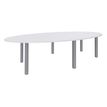 Burocean Réunion - Mesa - móvil - oval - blanco perla - aluminio base