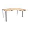 Burocean Exprim - Escritorio - right corner - roble claro - aluminio base