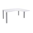 Burocean Exprim - Escritorio - right corner - blanco perla - aluminio base